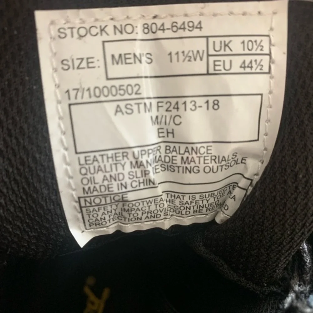 NWT Mens Thorogood Crosstrex Mid Waterproof Composite Toed Black Boots Sz 11.5 W